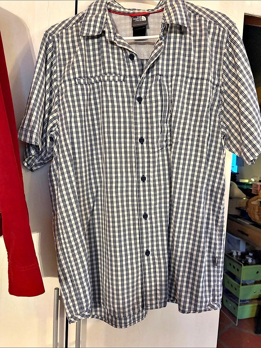 The North Face Plaid Button Down in Blue & White Like New